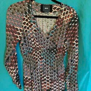 Maeve Anthropologie Wrap Dress XSP Petite Boho Geometric Print